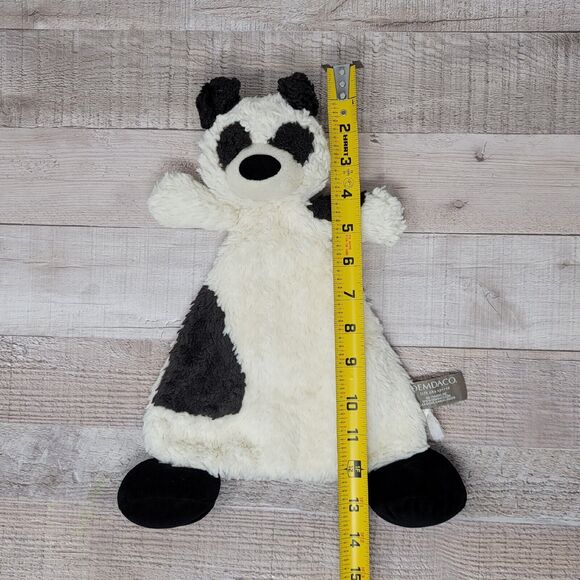Baby Lovey Panda Plush Rattle Demdaco Comfort Security Clutch Blankie Infant Toy - Picture 3 of 7